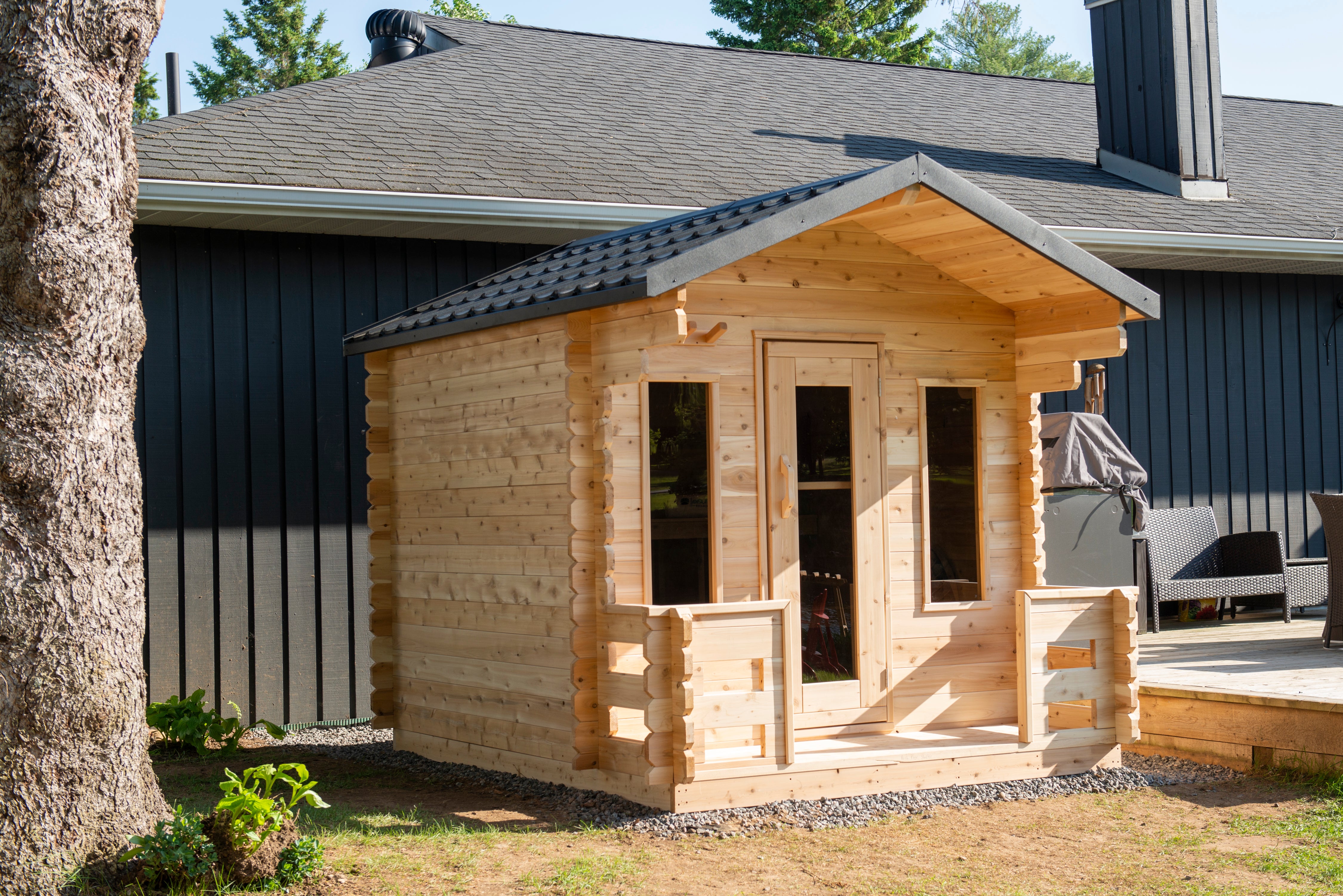 Georgian Cabin Sauna with Porch